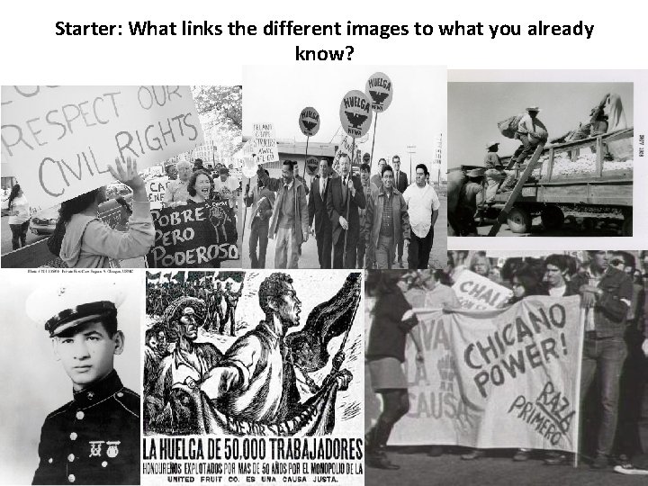 Starter: What links the different images to what you already know? 