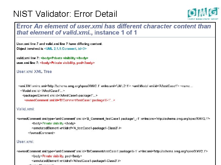 NIST Validator: Error Detail 