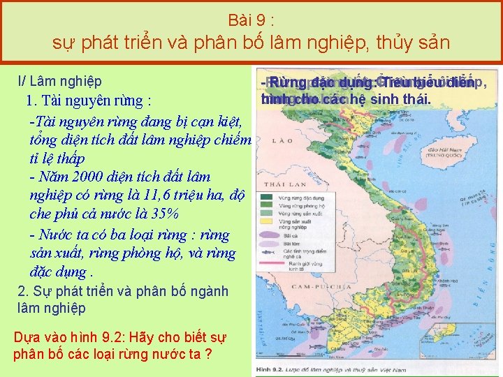 Bài 9 : sự phát triển và phân bố lâm nghiệp, thủy sản I/