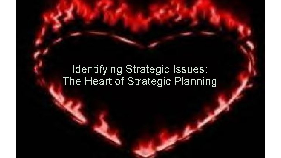Identifying Strategic Issues: The Heart of Strategic Planning 