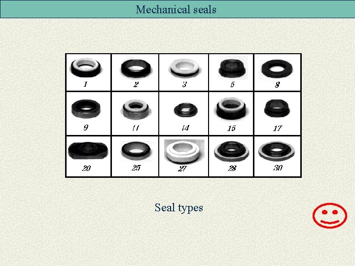 Mechanical seals Seal types 