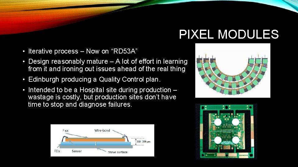 PIXEL MODULES • Iterative process – Now on “RD 53 A” • Design reasonably