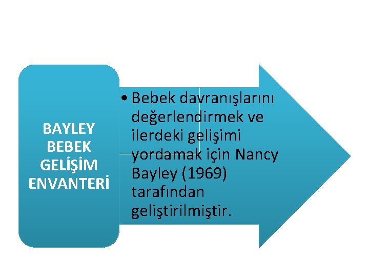  • Bebek davranışlarını değerlendirmek ve BAYLEY ilerdeki gelişimi BEBEK yordamak için Nancy GELİŞİM