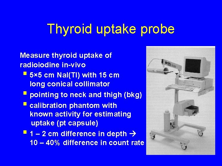 Thyroid uptake probe Measure thyroid uptake of radioiodine in-vivo § 5× 5 cm Na.