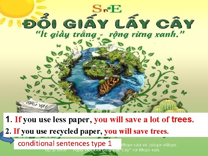 1. If you use less paper, you will save a lot of trees. 2.