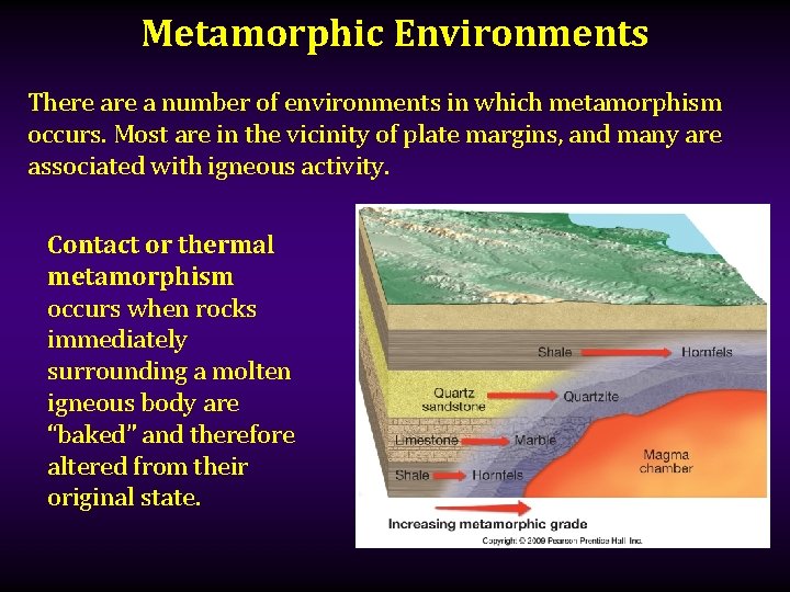 Metamorphic Rocks Metamorphic Rocks Rock changed from an