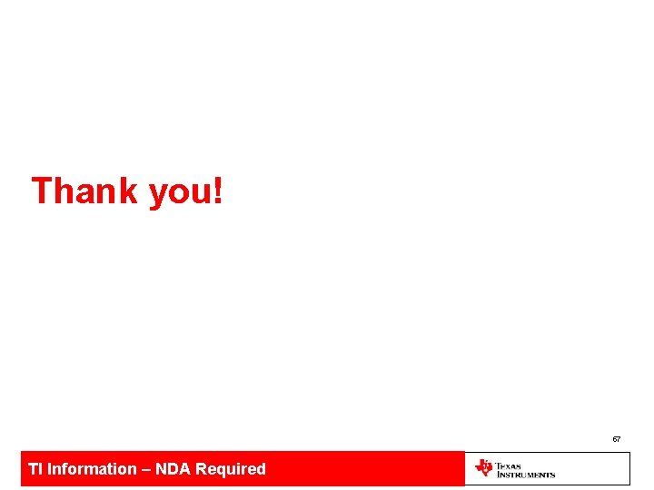 Thank you! 57 TI Information – NDA Required 