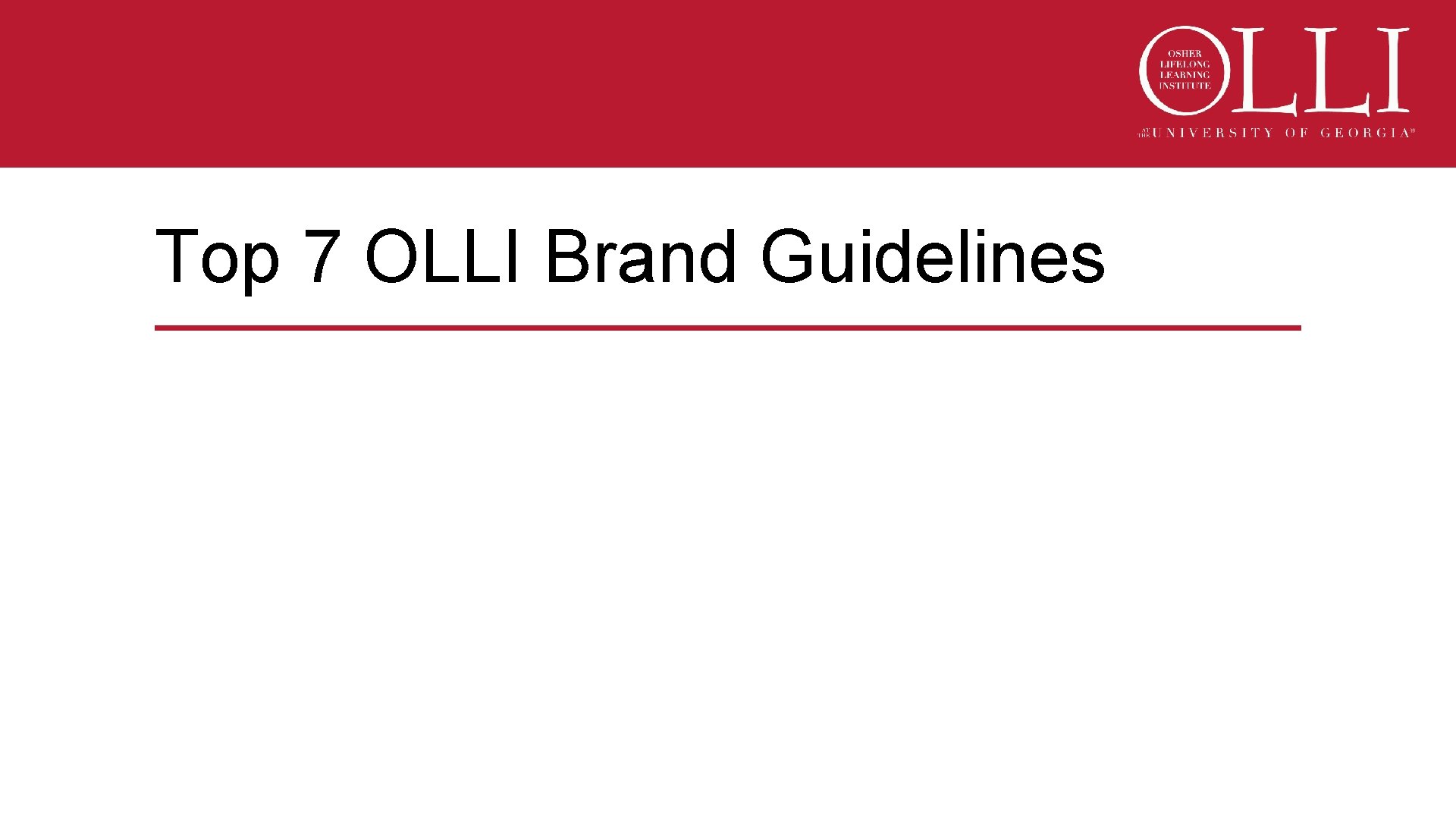 Top 7 OLLI Brand Guidelines 