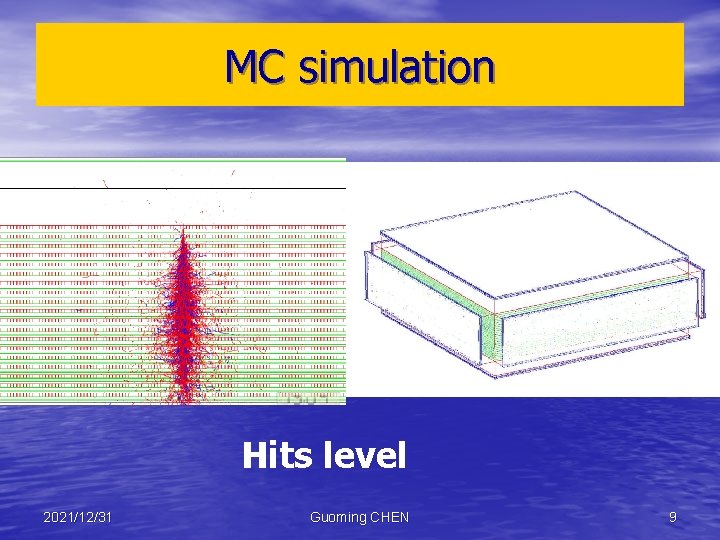 MC simulation Hits level 2021/12/31 Guoming CHEN 9 