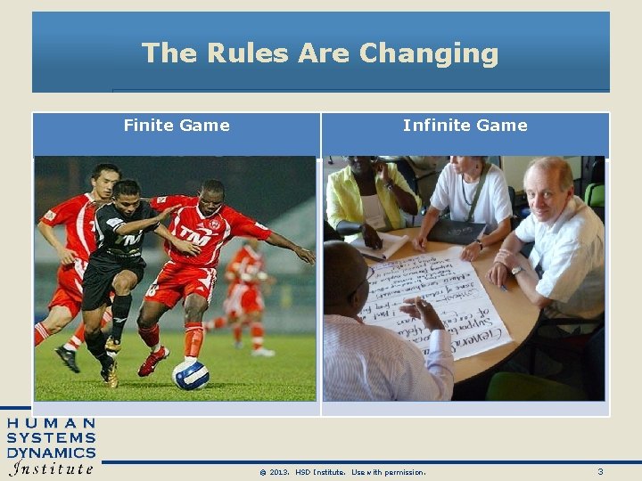 The Rules Are Changing Finite Game Field of play Opponents Rules Expertise Purpose: To The Rules Are Changing Finite Game Field of play Opponents Rules Expertise Purpose: To