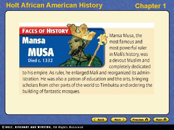 Holt African American History Chapter 1 