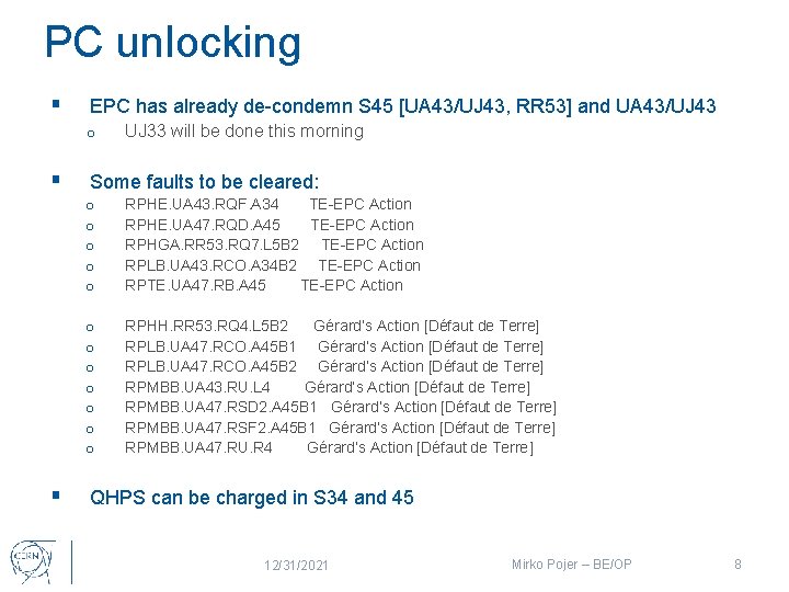 PC unlocking § EPC has already de-condemn S 45 [UA 43/UJ 43, RR 53]