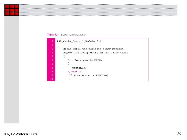 TCP/IP Protocol Suite 39 