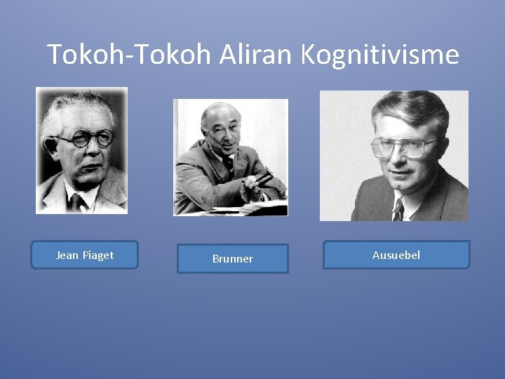 Tokoh-Tokoh Aliran Kognitivisme Jean Piaget Brunner Ausuebel 