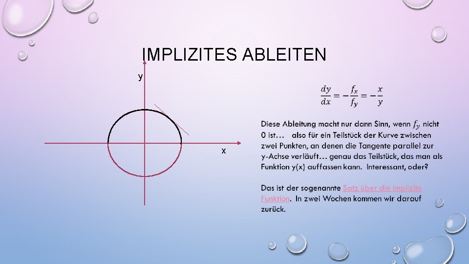 IMPLIZITES ABLEITEN y x 