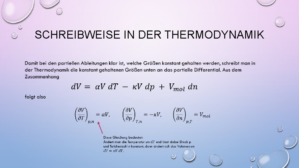 SCHREIBWEISE IN DER THERMODYNAMIK 