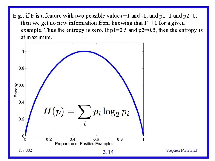 E. g. , if F is a feature with two possible values +1 and