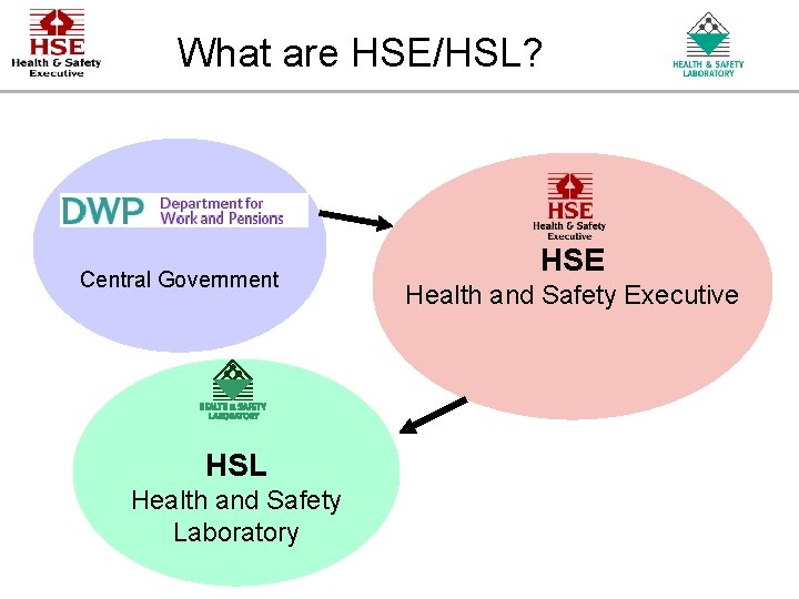 What are HSE/HSL? Central Government HSL Health and Safety Laboratory An Agency of the What are HSE/HSL? Central Government HSL Health and Safety Laboratory An Agency of the