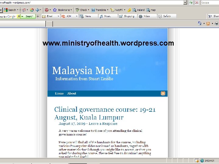 www. ministryofhealth. wordpress. com 