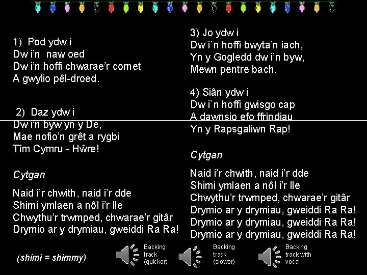 3) Jo ydw i Dw i`n hoffi bwyta’n iach, Yn y Gogledd dw i’n