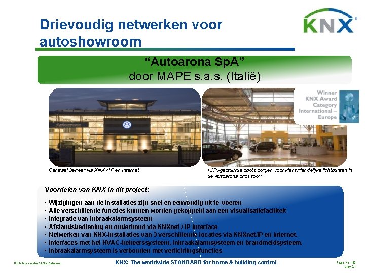 Drievoudig netwerken voor autoshowroom “Autoarona Sp. A” door MAPE s. a. s. (Italië) Centraal