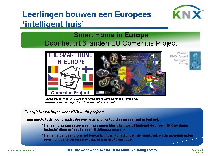 Leerlingen bouwen een Europees ‘intelligent huis’ Smart Home in Europa Door het uit 6