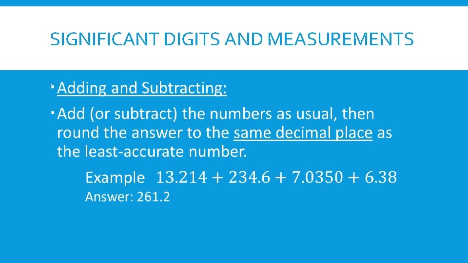 SIGNIFICANT DIGITS AND MEASUREMENTS 