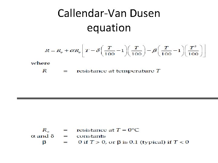 Callendar-Van Dusen equation 