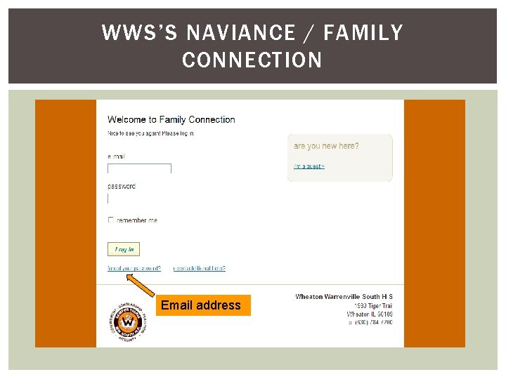 WWS’S NAVIANCE / FAMILY CONNECTION Email address 