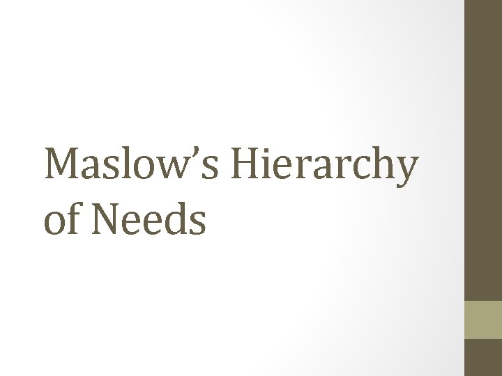 Maslow’s Hierarchy of Needs 