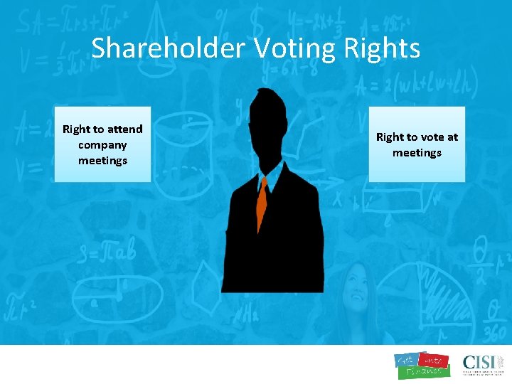 Shareholder Voting Rights Right to attend company meetings Right to vote at meetings 