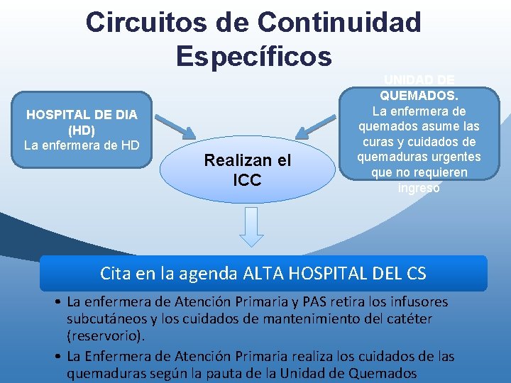 Circuitos de Continuidad Específicos HOSPITAL DE DIA (HD) La enfermera de HD Realizan el Circuitos de Continuidad Específicos HOSPITAL DE DIA (HD) La enfermera de HD Realizan el