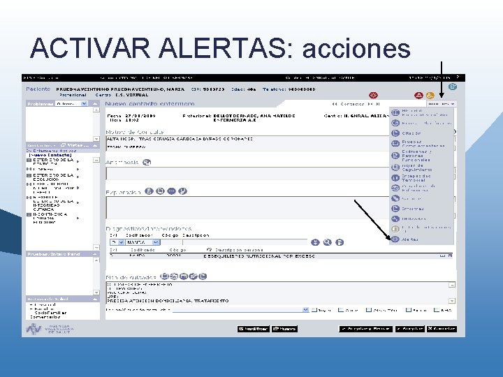 ACTIVAR ALERTAS: acciones ACTIVAR ALERTAS: acciones