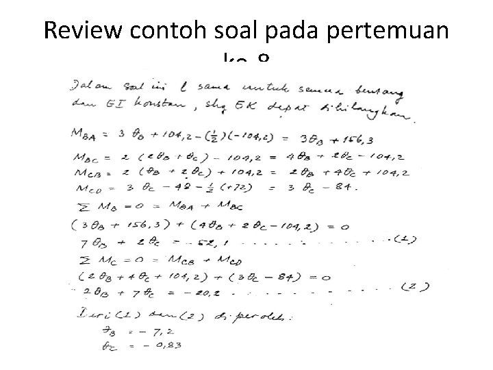 Review contoh soal pada pertemuan ke-8 