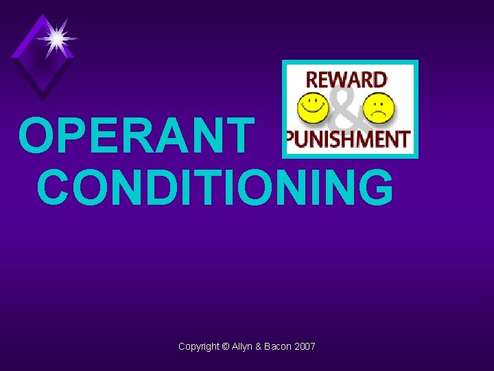 OPERANT CONDITIONING Copyright © Allyn & Bacon 2007 