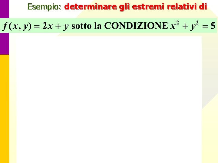 Esempio: determinare gli estremi relativi di 