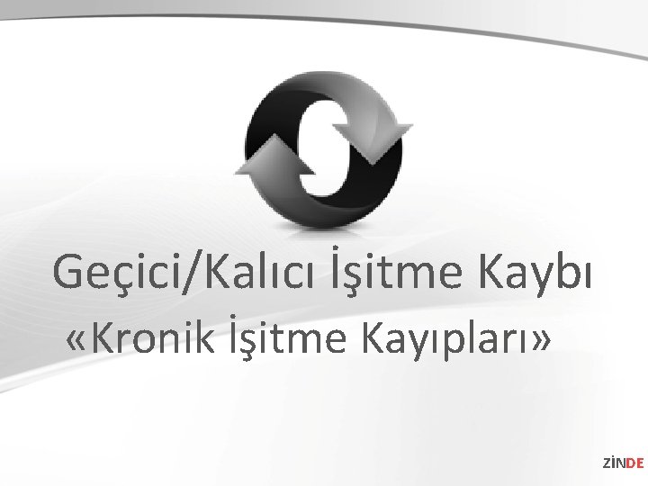 Geçici/Kalıcı İşitme Kaybı «Kronik İşitme Kayıpları» ZİNDE 