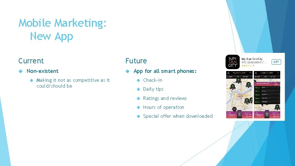 Mobile Marketing: New App Current Non-existent Making it not as competitive as it could/should