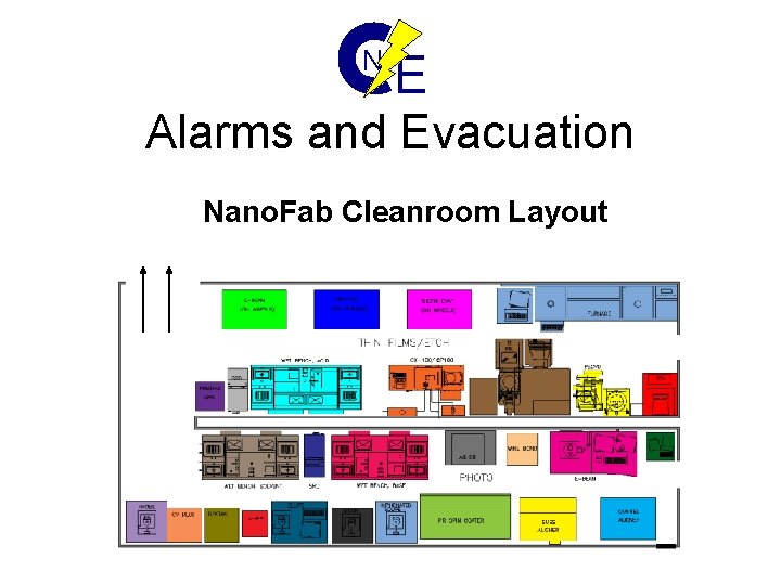 N E Alarms and Evacuation Nano. Fab Cleanroom Layout 