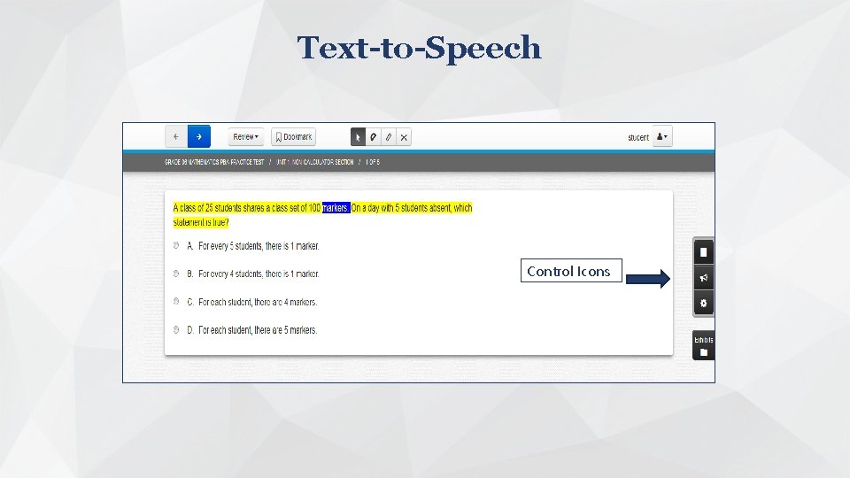 Text-to-Speech Control Icons 