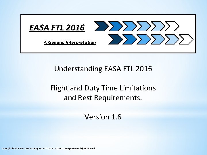 EASA FTL 2016 A Generic Interpretation Understanding EASA FTL 2016 Flight and Duty Time