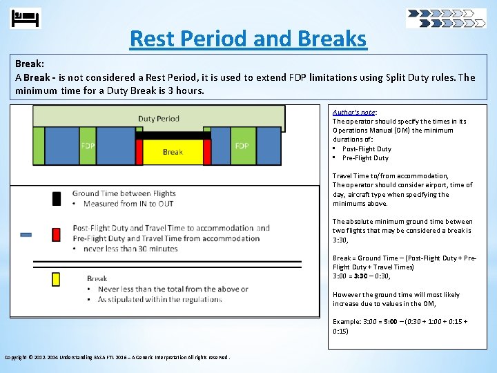 Rest Period and Breaks Break: A Break - is not considered a Rest Period,