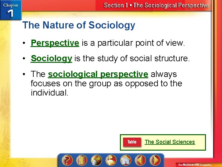 The Nature of Sociology • Perspective is a particular point of view. • Sociology