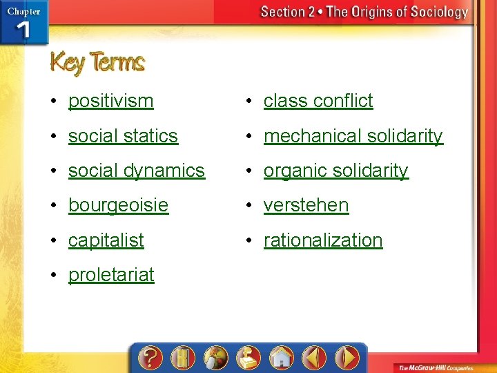  • positivism • class conflict • social statics • mechanical solidarity • social