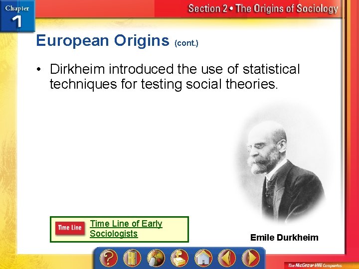 European Origins (cont. ) • Dirkheim introduced the use of statistical techniques for testing