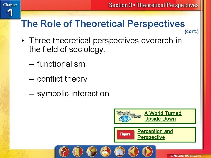 The Role of Theoretical Perspectives (cont. ) • Three theoretical perspectives overarch in the