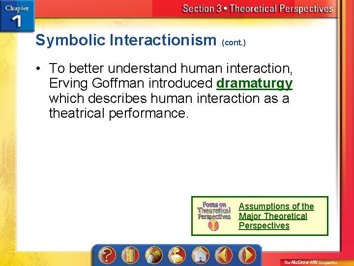 Symbolic Interactionism (cont. ) • To better understand human interaction, Erving Goffman introduced dramaturgy
