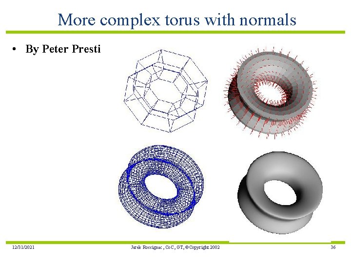 More complex torus with normals • By Peter Presti 12/31/2021 Jarek Rossignac, Co. C,