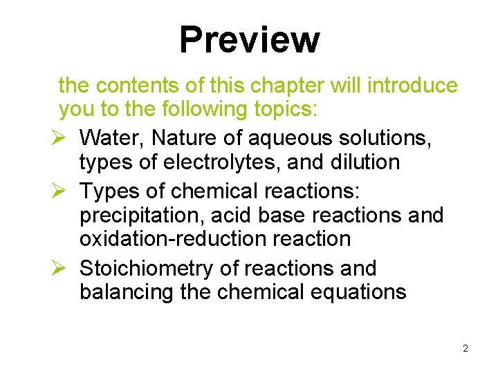 Preview the contents of this chapter will introduce you to the following topics: Ø