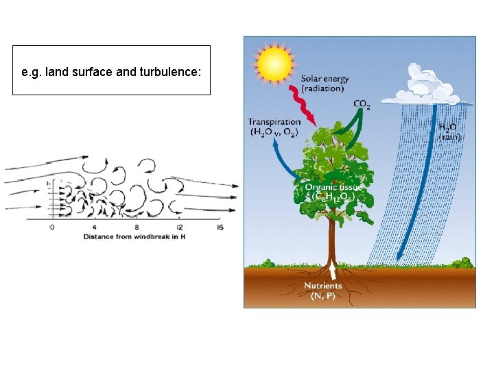 e. g. land surface and turbulence: 